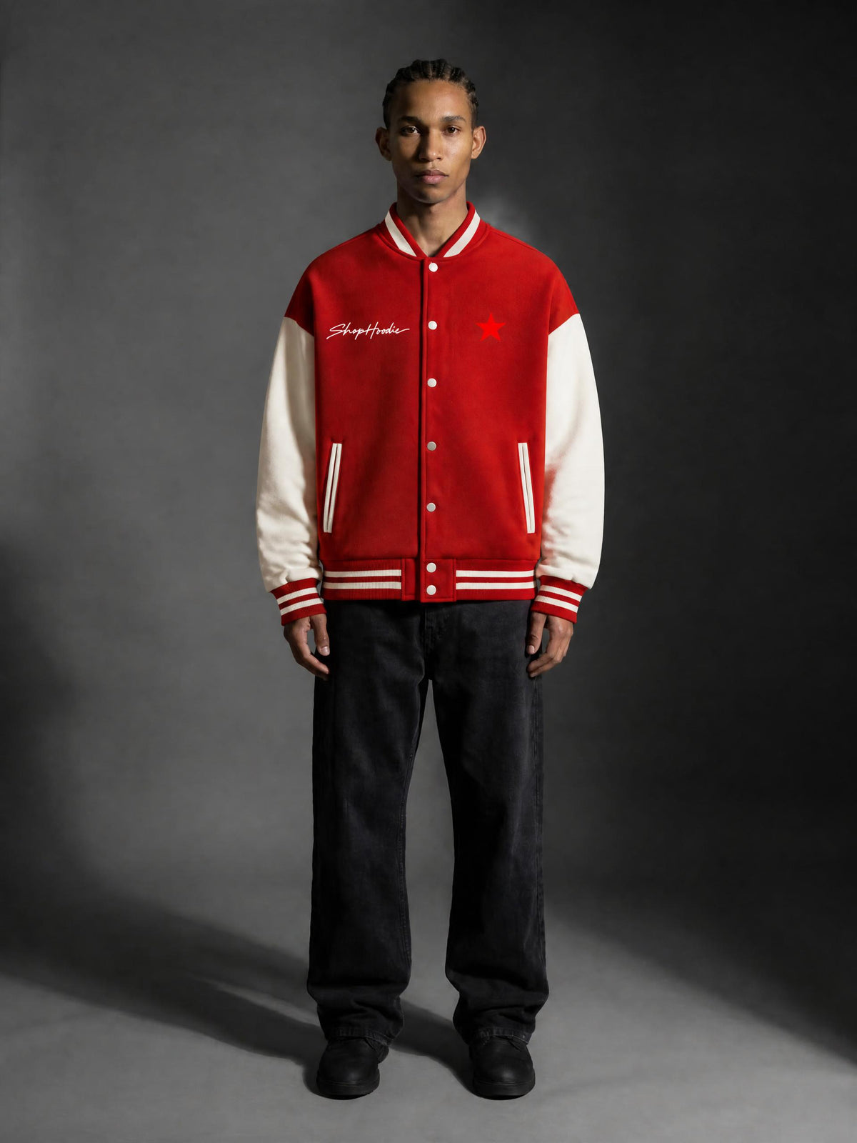 SHOPHOODIE® SH SIGNATURE AVANT Two-Tone Fleeced Varsity Jacket – product image 13