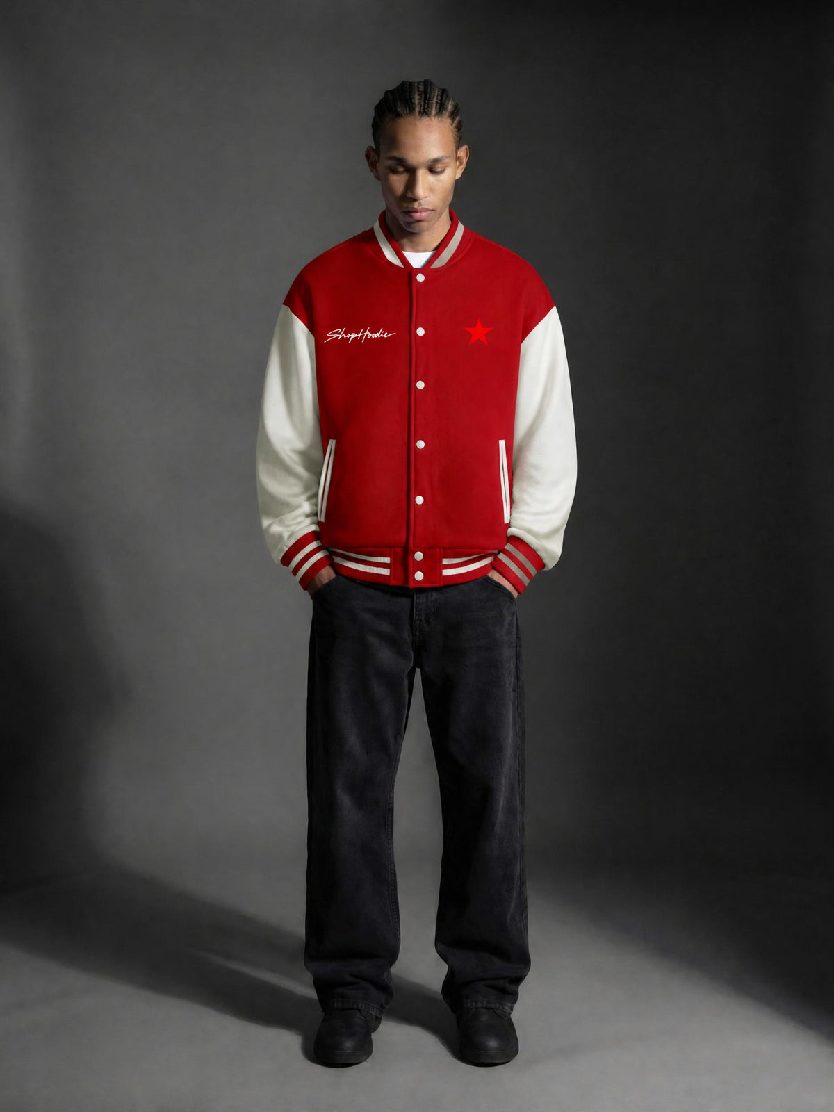 SHOPHOODIE® SH SIGNATURE AVANT Two-Tone Fleeced Varsity Jacket – product image 14