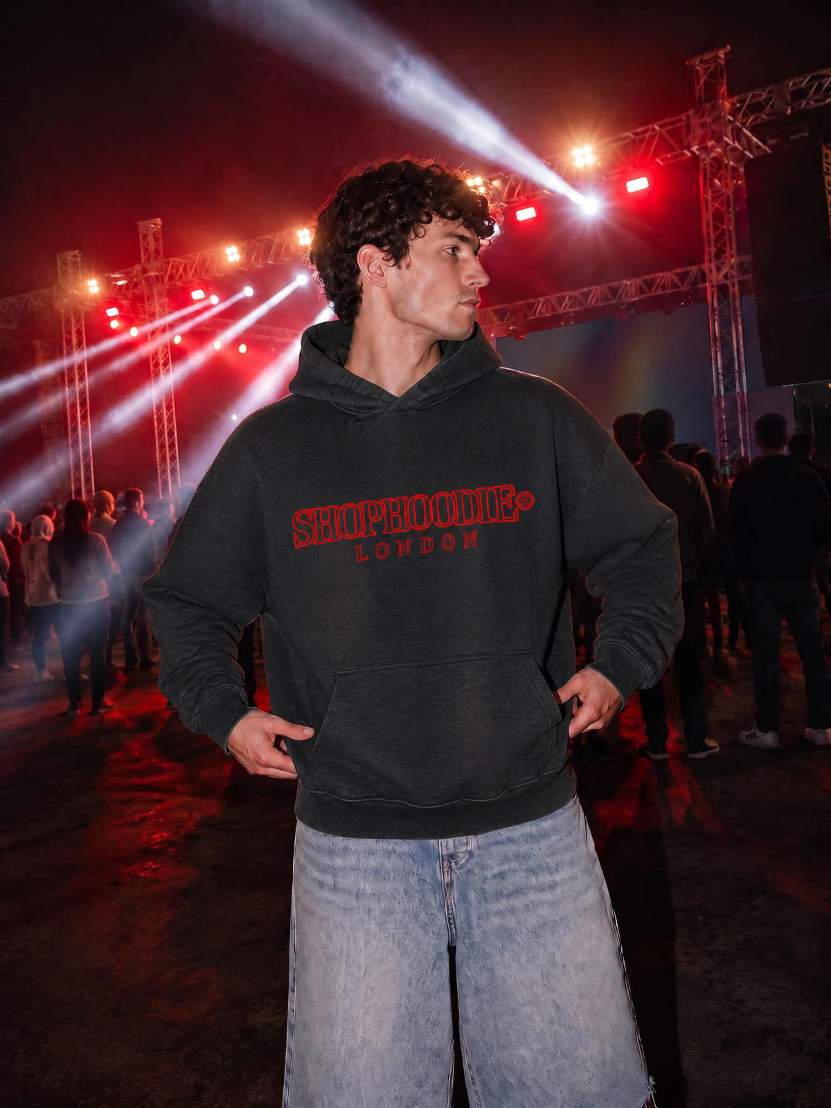 SHOPHOODIE® LONDON Sunfade Distressed Boxy Hoodie — 370 GSM product image 16