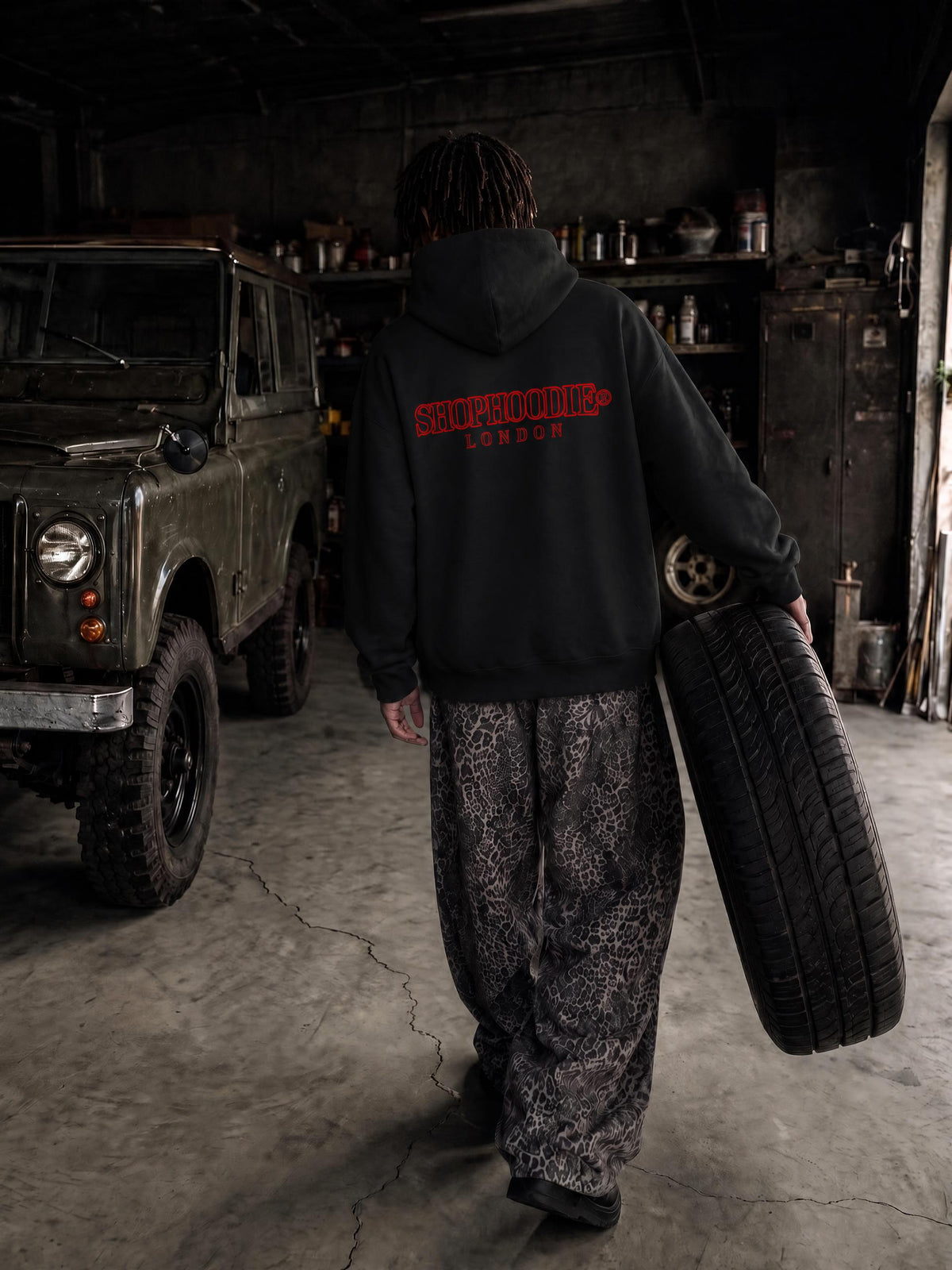 SHOPHOODIE® LONDON Sunfade Distressed Boxy Hoodie — 370 GSM product image 11