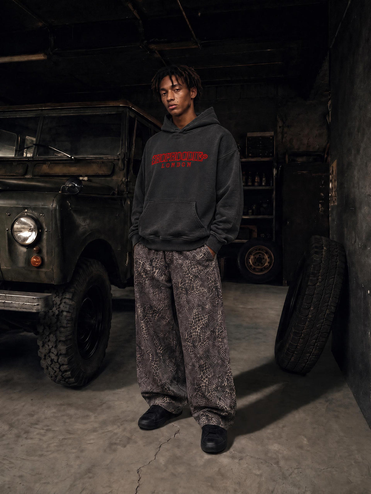 SHOPHOODIE® LONDON Sunfade Distressed Boxy Hoodie — 370 GSM product image 9