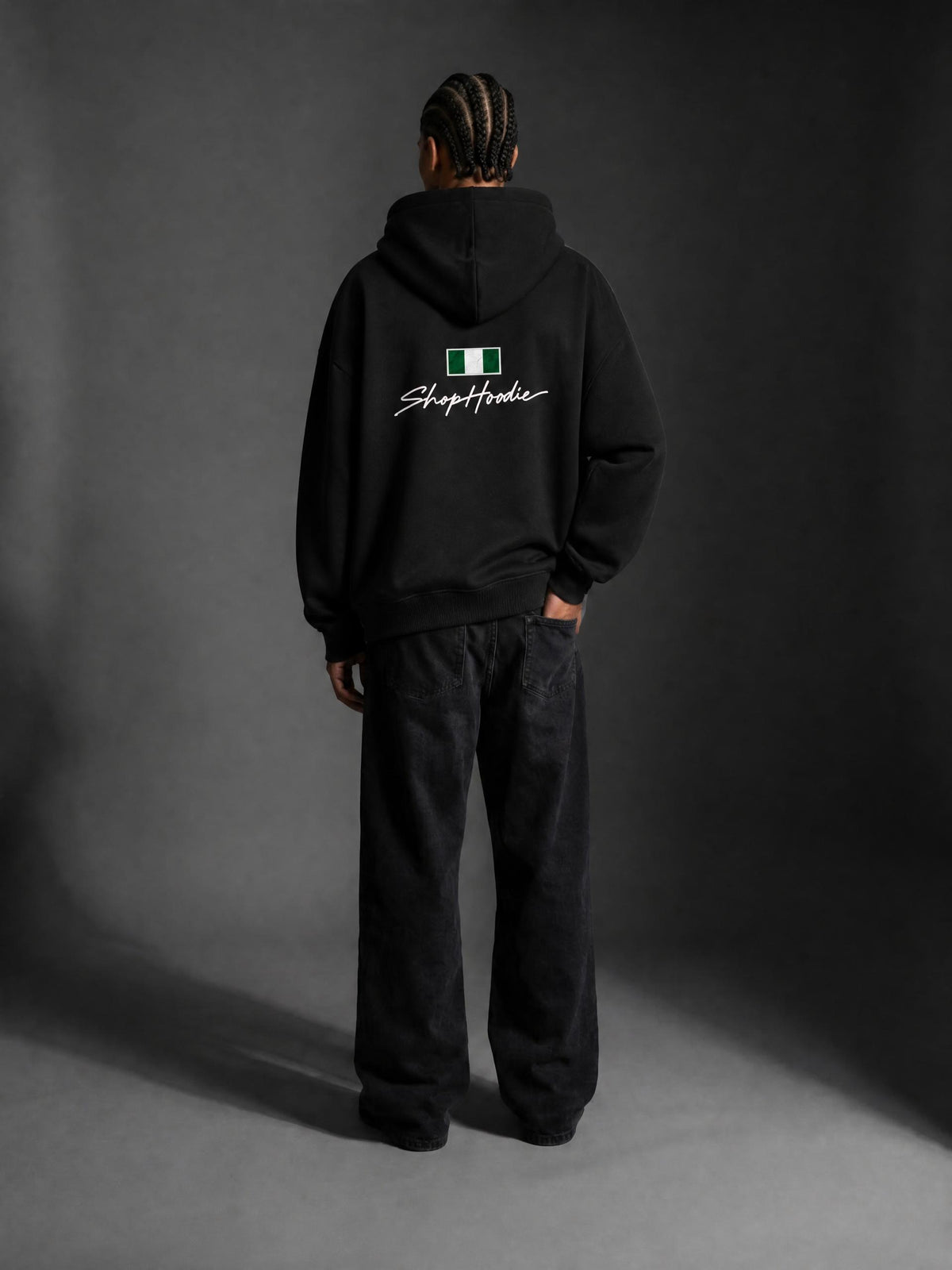 SHOPHOODIE® NIGERIA FLAG Oversized Boxy Fleece Hoodie — 345 GSM — view 22