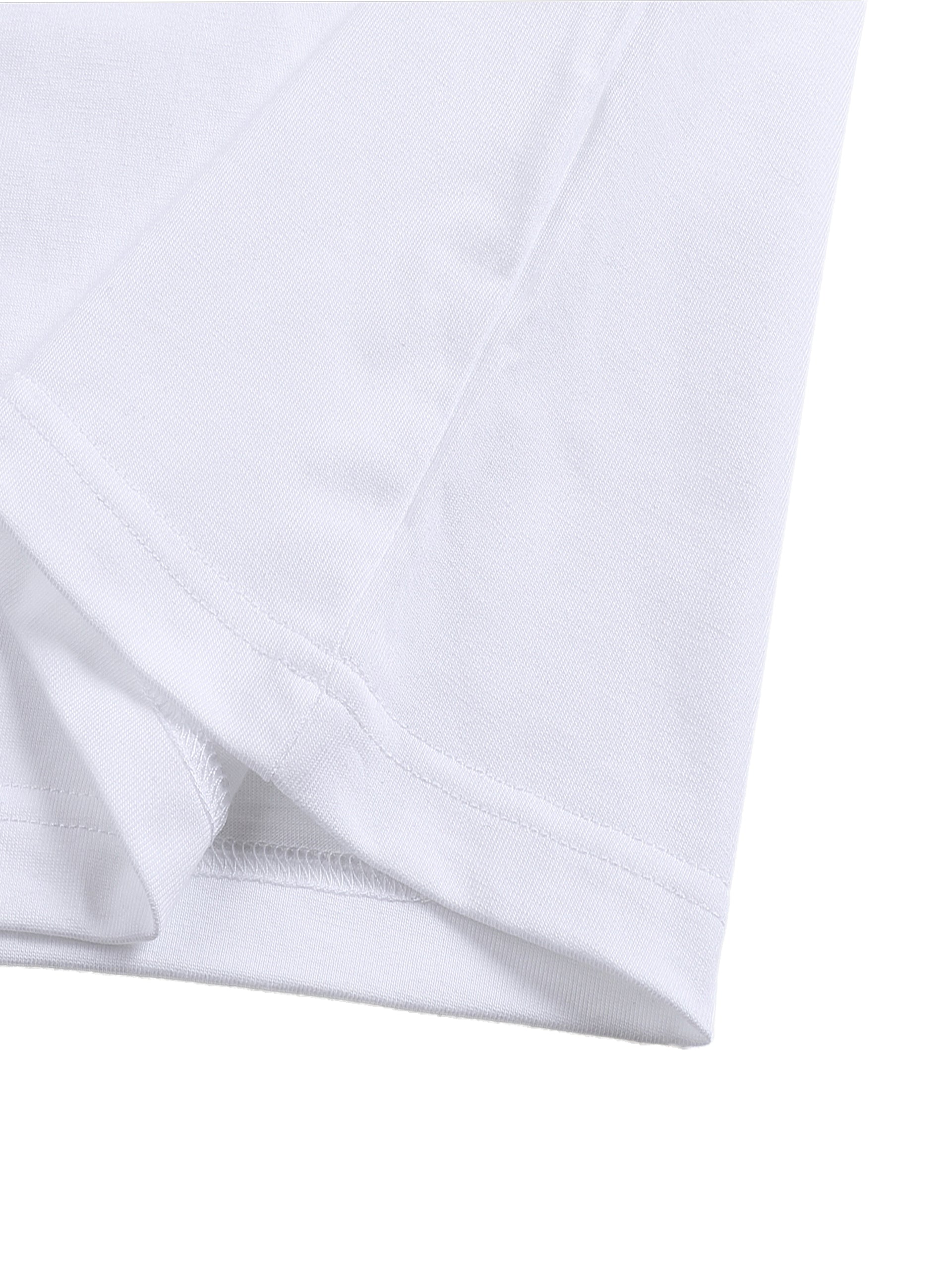 Close-up of a white t-shirt with a focus on the fabric texture.