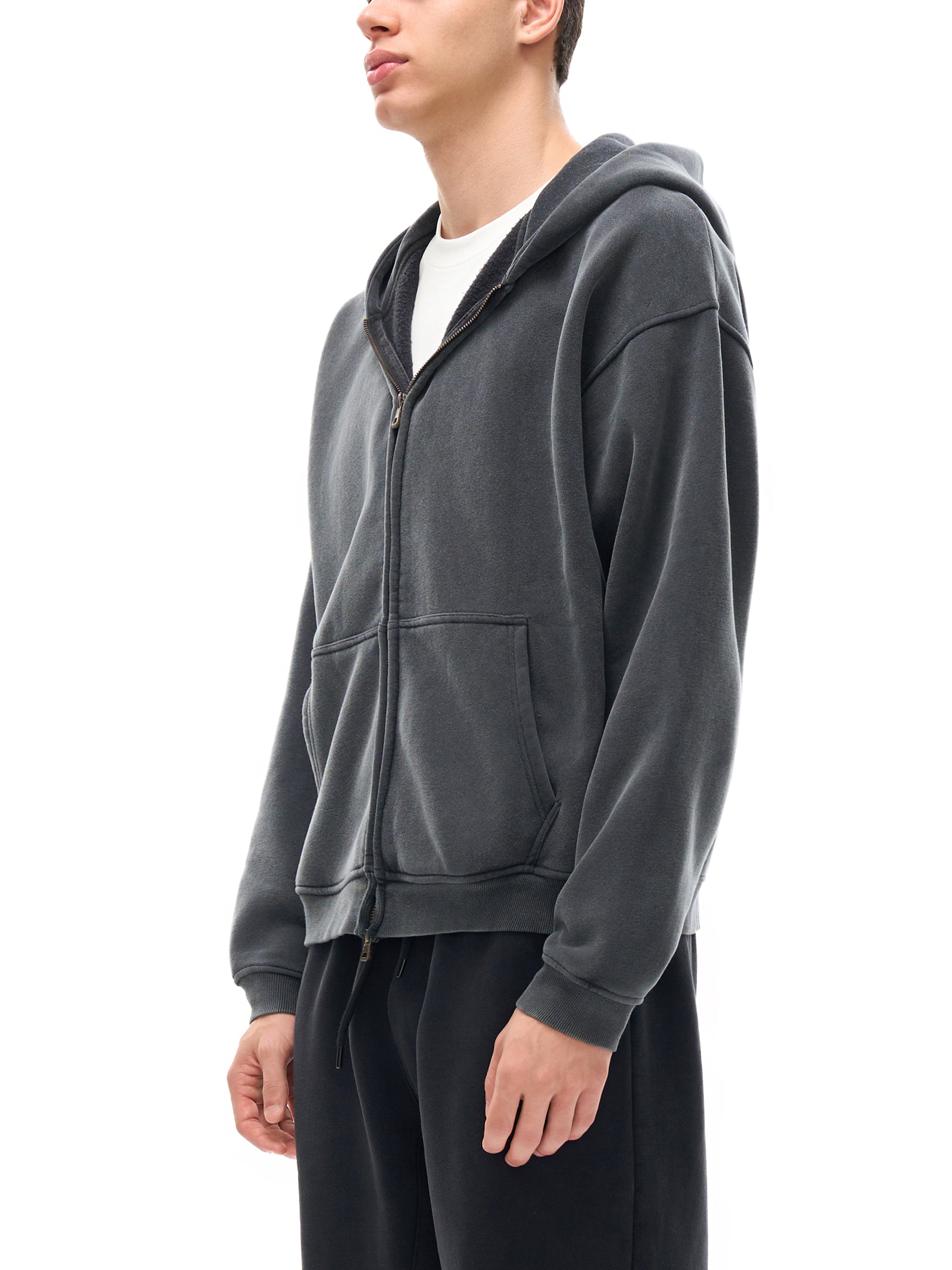Boxy Fleece-Hoodie mit Reißverschluss von Shop Hoodie