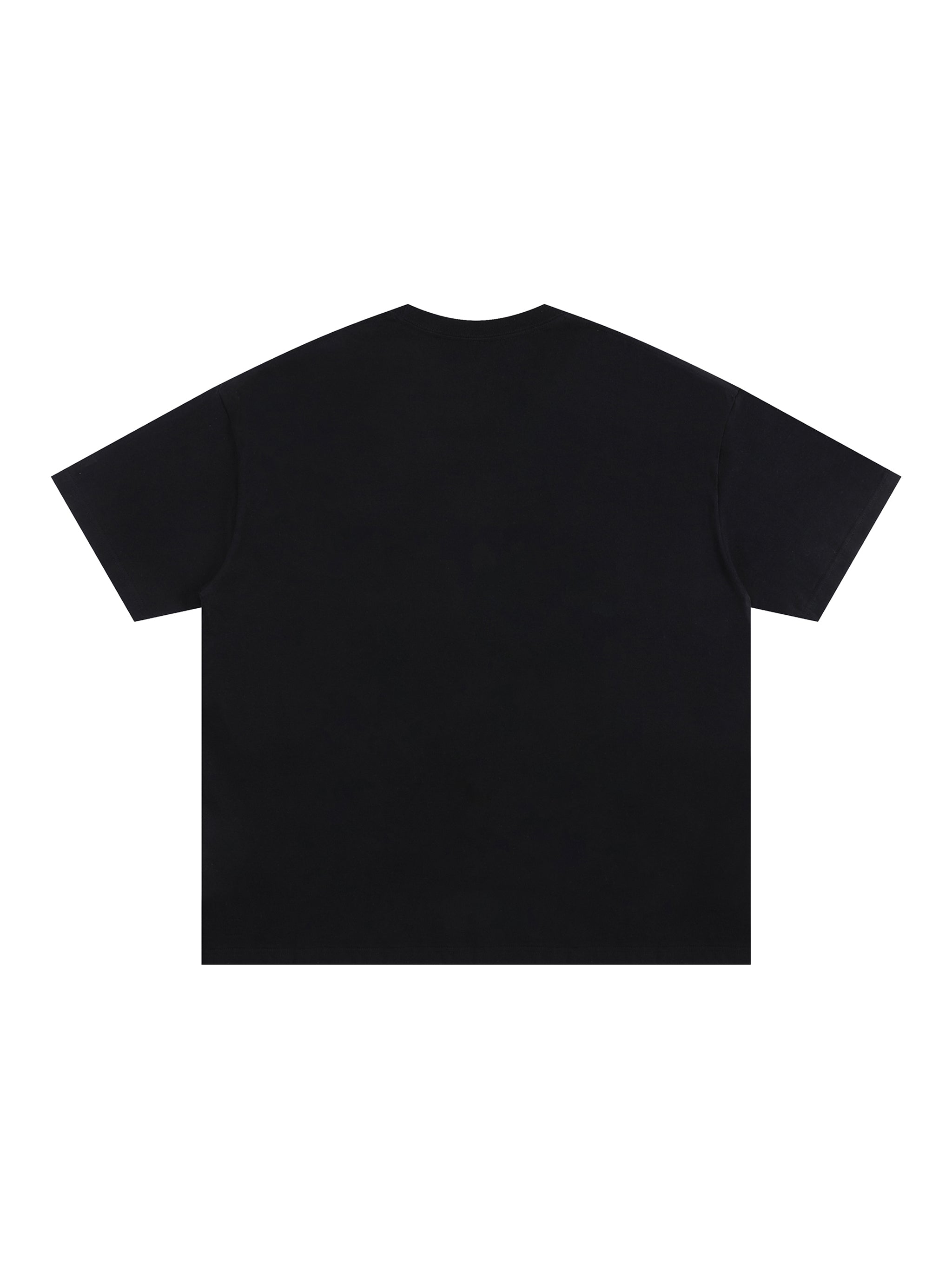 Black t-shirt on a white background