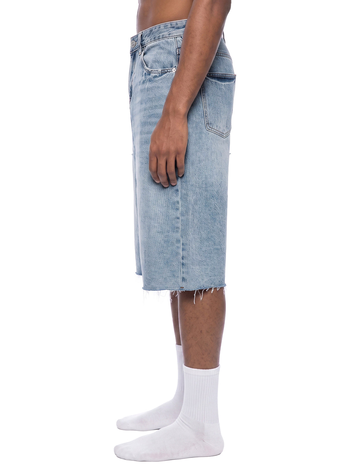 SHOPHOODIE® AVANT Founder's Signature SH Vintage Wash Sunfade Wide-Leg Denim Shorts - product image 12
