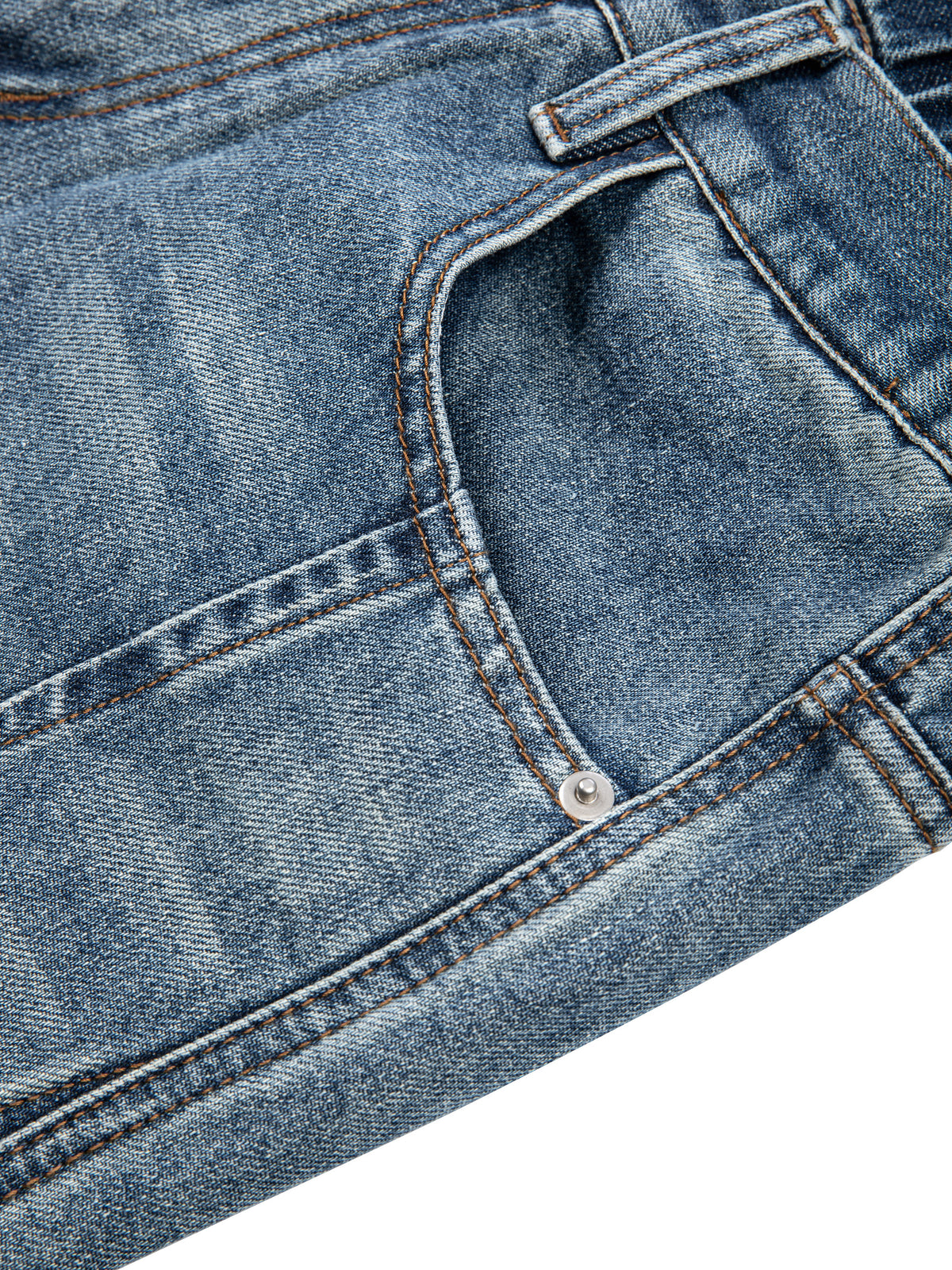 SHOPHOODIE® AVANT ELITE vintage wash barrel-leg denim jeans — 410 GSM heavyweight denim — product view 6