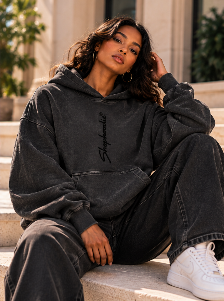 SHOPHOODIE® MARO Unisex Vintage-Wash Boxy Fleece Hoodie — 390 GSM