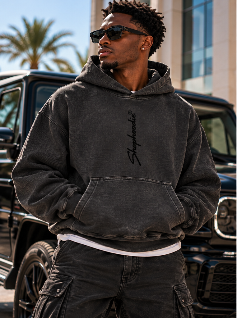 SHOPHOODIE® MARO Unisex Vintage-Wash Boxy Fleece Hoodie — 390 GSM