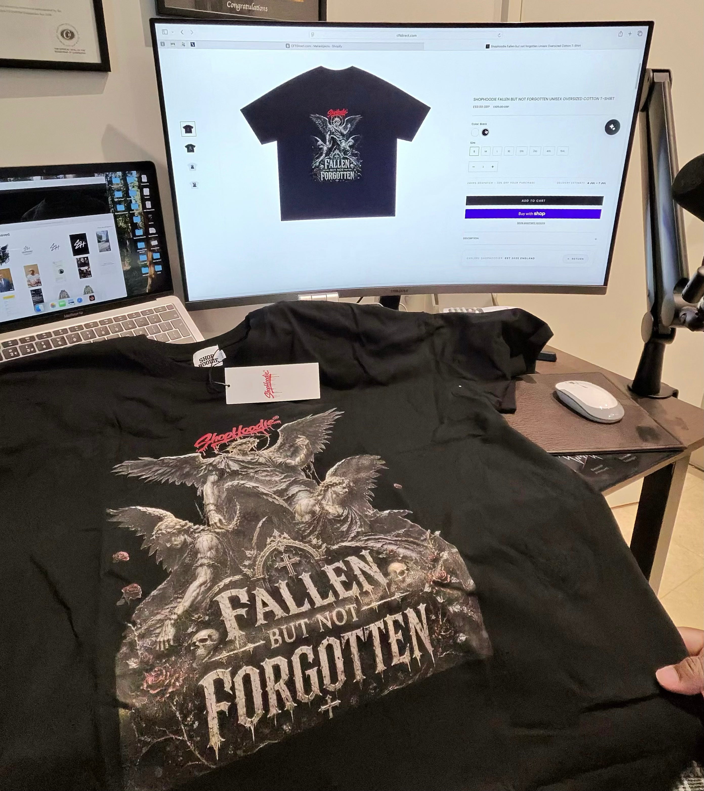 Shophoodie Fallen but not forgotten Unisex Oversized Cotton T-Shirt